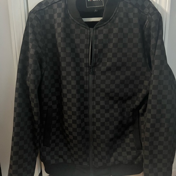 Men’s Damier black and gray check jacket NWOT sz L - Picture 2 of 5
